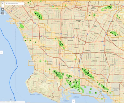A state app called Well Finder locates active oil wells. Gov. Gavin Newsom has proposed phasing out oil extraction statewide by 2045.