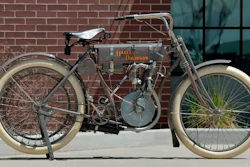 A 1908 Harley-Davidson Strap Tank motorcycle recently sold for $935,000 at Mecum Auction.