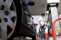A motorist fuels up at a gas station in Santa Cruz, Calif., Monday, March 7, 2011. A leak in a fuel pipeline facility in California has forced a shutdown of deliveries of gasoline and diesel from the Los Angeles to areas including Las Vegas and Phoenix.