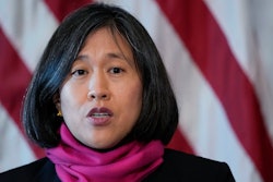 U.S. Trade Representative Katherine Tai speaks during a meeting with Japan's Minister for Economy, Trade, and Industry Nishimura Yasutoshi before they signed a memorandum of cooperation at the White House Complex in Washington, Friday, Jan. 6, 2023.