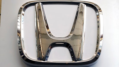 This Feb. 14, 2019 file photo shows a Honda logo at the 2019 Pittsburgh International Auto Show in Pittsburgh.