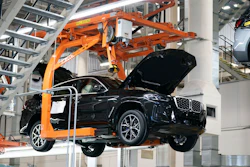 Cars move on the assembly line at the BMW Spartanburg plant in Greer, S.C., Wednesday, October 19, 2022.