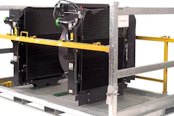 Engineered multi-use, steel rack is designed to prevent damage of large automotive parts during shipping, while maximizing storage density.