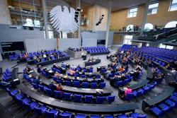 Nancy Faeser, Federal Minister of the Interior and Home Affairs, speaks during the debate on the skilled labor immigration bill at the plenary session in the German Bundestag in Berlin, Friday June 23, 2023.