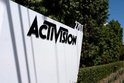 A sign is seen outside the Activision building in Santa Monica, Calif. on Wednesday, June 21, 2023. A federal judge has temporarily blocked Microsoft's planned $69 billion purchase of video game company Activision Blizzard.