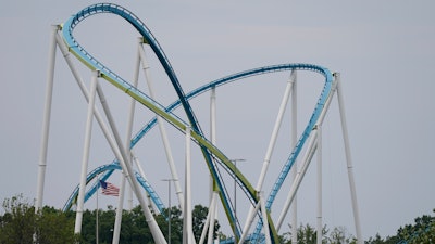 The Fury 325 roller coaster at Carowinds amusement park is seen on Monday, July 3, 2023, in Charlotte, N.C.
