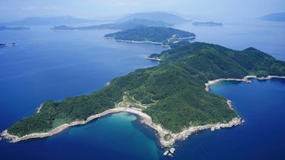 This photo taken on Aug. 2, 2023, shows the Nagashima island of Kaminoseki town, southwestern Japan.