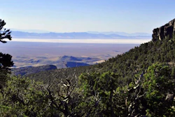 This undated image provided by the Southern Utah Wilderness Alliance, pinyon pine and juniper trees grow on a mountain range north of Sevier Lake in Millard County, Utah. Environmentalists filed a lawsuit on Monday, July 31, 2023, to prevent the construction of a new potash mine that they say would devastate a lake ecosystem in the drought-stricken western Utah desert.