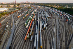 Freight cars in a Norfolk Southern rail yard, Atlanta, Sept. 14, 2022.