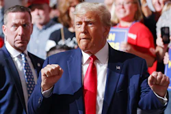 Former President Donald Trump speaks in Clinton Township, Mich., Wednesday, Sept. 27, 2023.