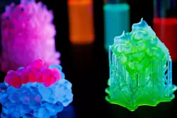 These are the world's brightest-known fluorescent materials. They are called small-molecule, ionic isolation lattices, or SMILES, and were created in a laboratory at Indiana University and supported by NSF's Designing Materials to Revolutionize and Engineer our Future program.