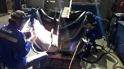 Specialist welding processes were used to clad the blade tips with corrosion resistant material, ensuring an optimum repair.
