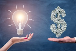 A Female And A Male Hands Holding A Large Bright Light Bulb And A Dollar Sign Made Of Many Money Bills 1176792626 2123x1416