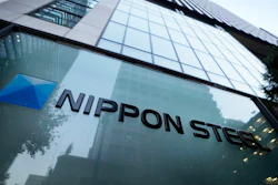 Nippon Steel Corporation's logo is displayed on a sign outside its headquarters in Tokyo on Nov. 26, 2021. Nippon Steel Corp. has dropped its lawsuit against Toyota Motor Corp. over a patent for a technology used in electric motors, saying wrangling among Japanese companies was not beneficial to keep the nation competitive, according to Japan’s top steelmaker's statement Thursday, Nov. 2, 2023.