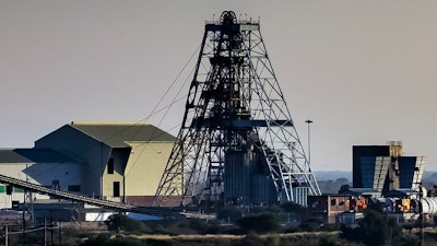 This is an undated photograph of Impala Platinum mine shaft 11, provided by Implats on Tuesday, Nov. 28, 2023, near Rustenburg, South Africa.