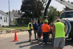 When the water flow confirms the pipe has been cleaned at the right speed, the maintenance crew can lower the pressure in the hose and come back through the pipe at the same speed.