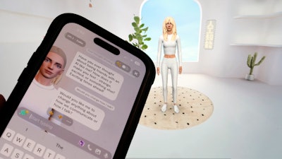 An AI avatar generated on Luka Inc.'s Replika mobile phone app and webpage are shown in this photo, in New York, Tuesday Feb. 13, 2024.