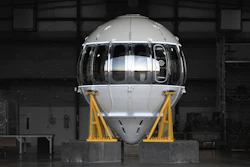 Space Perspective Capsule Front On Sunset Landscape