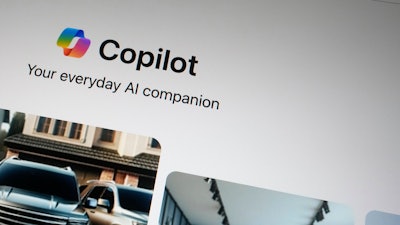A Copilot page showing the incorporation of AI technology is shown in London, Tuesday, Feb. 13, 2024.