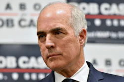 Sen. Bob Casey, D-Pa., listens to a speaker during an event at AFSCME Council 13 offices, March 14, 2024, in Harrisburg, Pa.