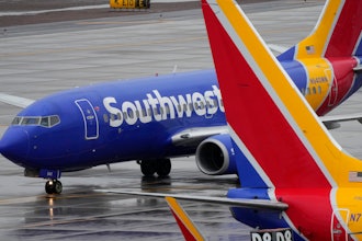 A Southwest Airlines jet arrives at Sky Harbor International Airport in Phoenix on Dec. 28, 2022.
