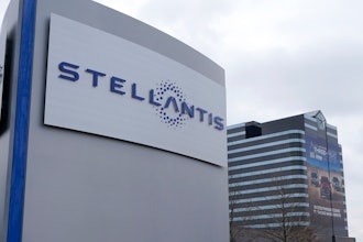 The Stellantis sign appears outside the Chrysler Technology Center, Jan. 19, 2021, in Auburn Hills, Mich.
