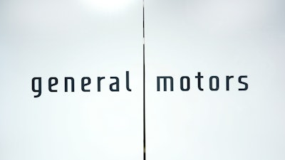 A General Motors logo is shown April 24, 2024, in Detroit.