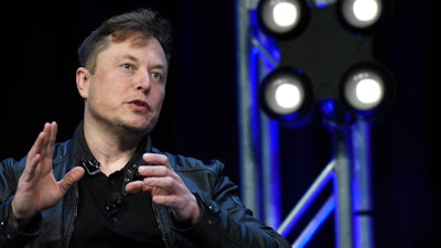 Tesla and SpaceX Chief Executive Officer Elon Musk speaks at the SATELLITE Conference and Exhibition in Washington, March 9, 2020.