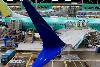 Boeing 737 MAX airplanes are shown on the assembly line during a media tour at the Boeing facility in Renton, Wash.