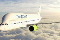 Liquid hydrogen requires a larger tank volume than today's aviation kerosene, but is at the same time lighter and contains more energy per kilogramme of fuel. The image was produced by Cranfield University, within the framework of the EU project ENABLE H2.