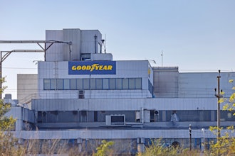 Goodyear Rubber Products factory building.