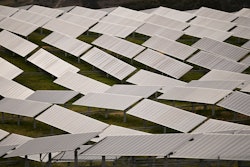 Some of the about 30 hectares (74 acres) of solar panels at the Williamsdale Solar Farm are displayed south of Canberra, Australia.