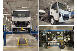 The first production units of the all-new Isuzu NRR-EV being assembled at Builtmore Contract Manufacturing’s facility in Charlotte, Michigan.