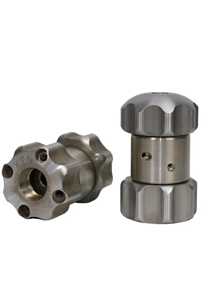 Designed to minimize pipe damage, the modern vibration style nozzle moves through pipe, breaking up hardened deposits into tiny pieces that flush out with the wastewater.