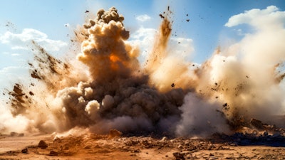 Industrial detonated explosion.