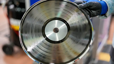 A master plate is seen at United Record Pressing, July 11, 2024, in Nashville, Tenn.