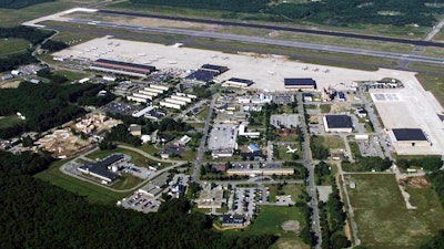This undated file photo provided in 2005 by Naval Air Station Brunswick shows the now-closed military air base in Brunswick, Maine.