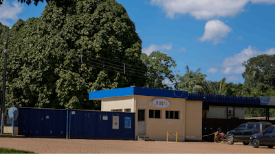 Main entrance of a JBS facility in Porto Velho, Brazil, July 12, 2023.