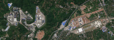 This satellite image from Planet Labs PBC shows the Nuclear Power Institute of China's Site No. 1, also known as Base 909, in Mucheng Township, Sichuan Province, China, July 5, 2023.