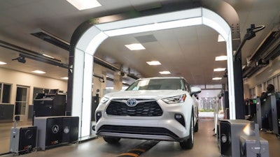 UVeye automatic inspection system at a Toyota dealership in Greensboro, North Carolina.