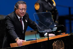Colombia President's Gustavo Petro addresses the 79th session of the United Nations General Assembly at United Nations headquarters, Sept. 24, 2024.