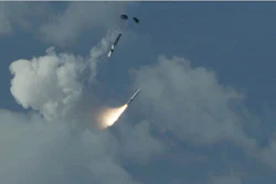 A Medium Range Ballistic Missile with a Hypersonic Target Vehicle (HTV) - 1 front end is air launched from a C-17 aircraft off the coast of the Pacific Missile Range Facility, Hawaii, during Flight Test Other-40, or FTX-40, March 24, 2025.