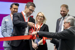 Joe Bogosian, CEO of Safran Defense & Space, Inc. (Safran DSI), cuts the ribbon during the inauguration for the company’s new manufacturing facility in Parker, Colorado.