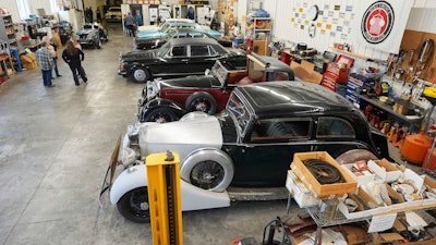 Volunteers gather at The Rolls-Royce Foundation in Mechanicsburg, Pa., Saturday, April 5, 2025.