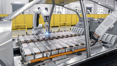 Rendering of an autonomous EV battery factory.