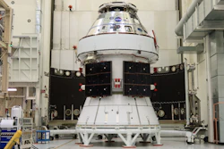 The finished Orion spacecraft for the Artemis II mission.