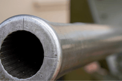 The end of a cannon barrel.