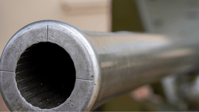 The end of a cannon barrel.