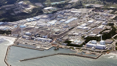 This aerial view shows the Fukushima Daiichi nuclear power plant in Futaba and Namie towns, northern Japan, on Aug. 24, 2023.