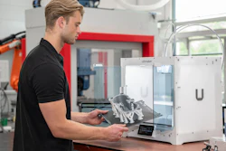 The UltiMaker S6 produces a prototype part.